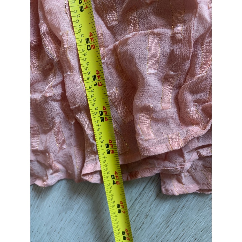 Lovestitch rose pink shimmer dress maxi strappy tie waist size M/L summer boho - Picture 9 of 10